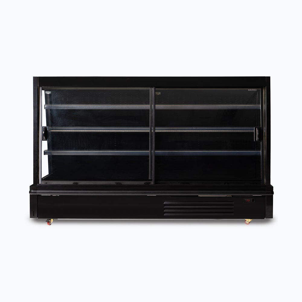 Bromic Semi Vertical Display 4 Sliding Door Commercial Refrigerator 2500mm - Ideal for Supermarkets, Restaurants, and Convenience Stores