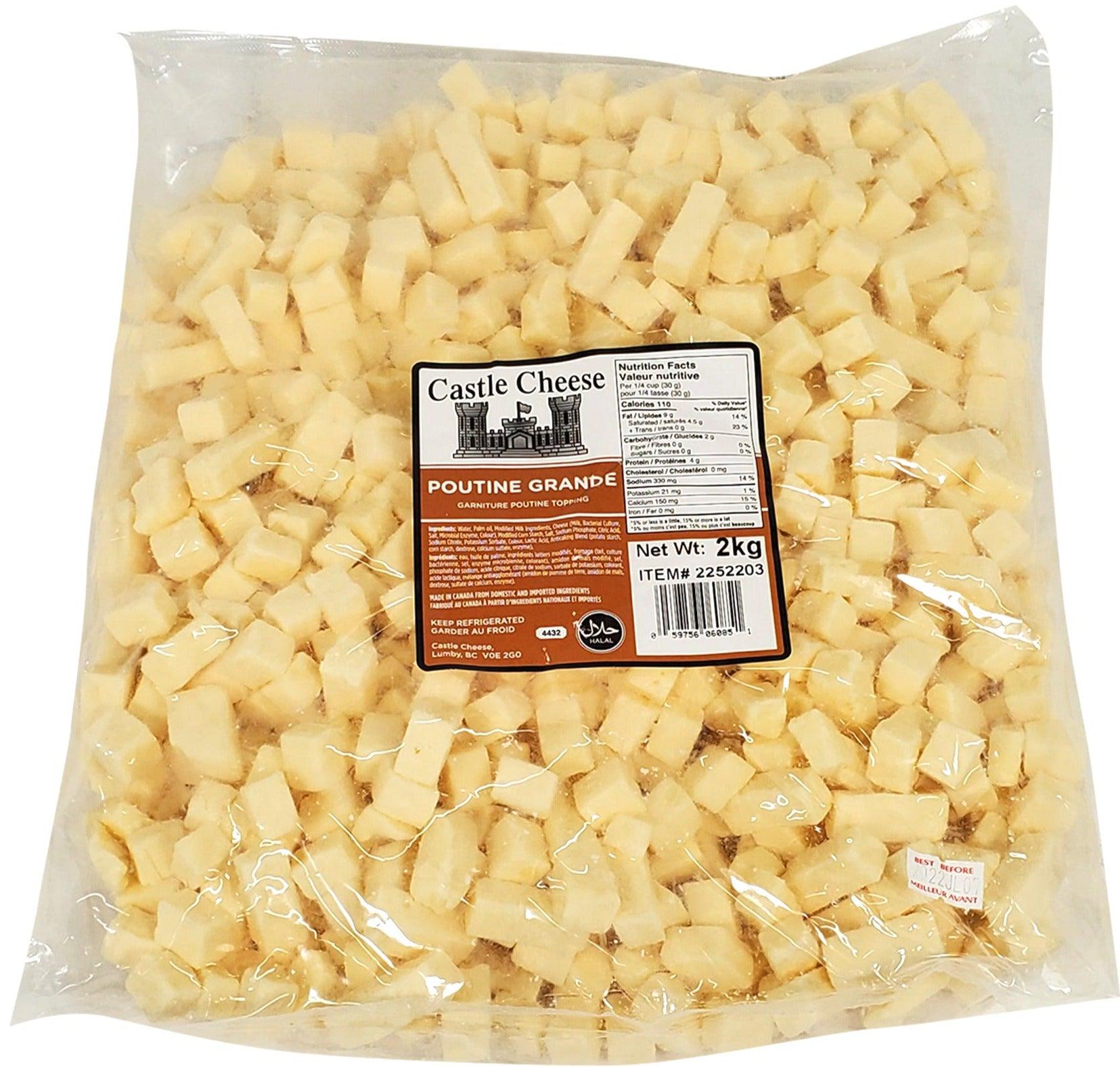 Premium Castle Cheese Poutine Grande Topping - Authentic Canadian Cheese Curds for Poutine, Nachos & Burgers - Perfect for Restaurants, Home Cooking & Parties