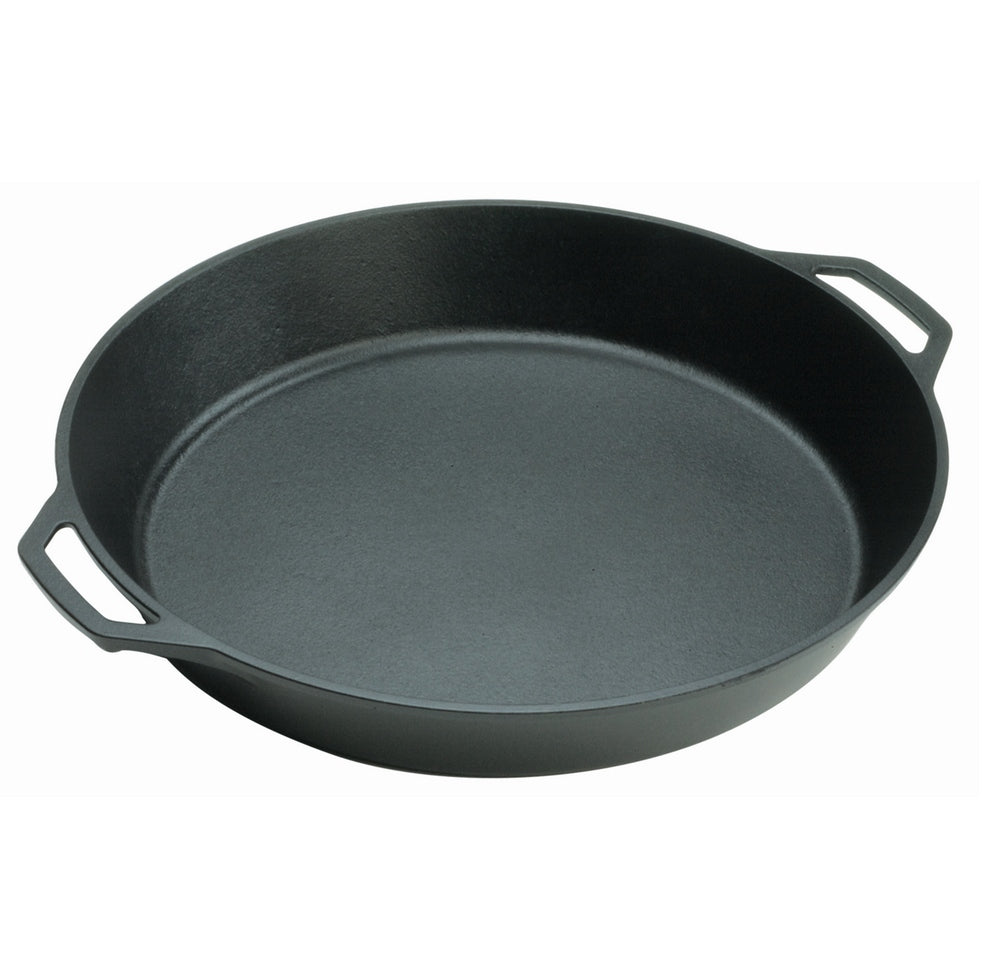 Premium 43cm Cast Iron Skillet with Dual Handles - Heavy Duty Frying Pan for Searing, Baking & Stovetop to Oven Cooking - Perfect for Steak, Pizza & Camping Meals