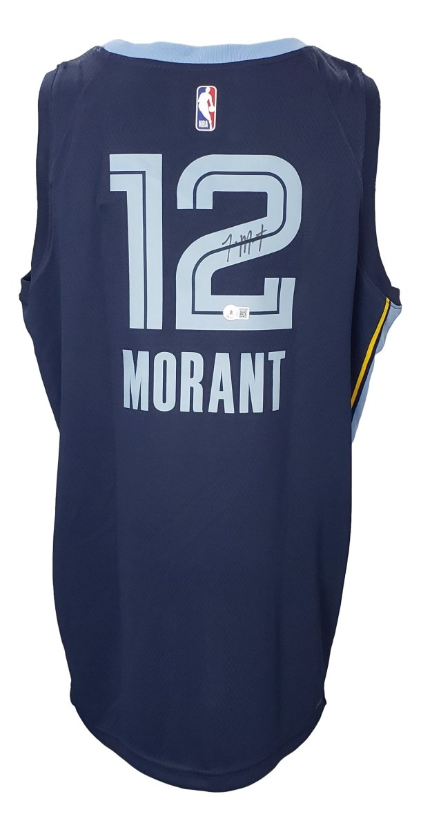 Authentic Ja Morant Autographed Memphis Grizzlies Nike Swingman Jersey - Navy Blue Size XL - Perfect for NBA Fans, Collectors & Game Day Outfits