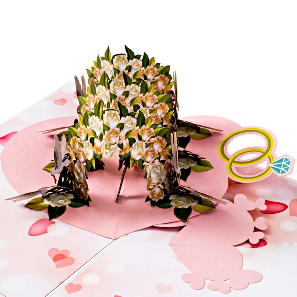 Wedding Pop Up Cards - 'Wedding Gate' 3D Greeting Card for Anniversaries, Engagements & Valentine's Day | Perfect for Couples, Bridal Showers & Romantic Celebrations