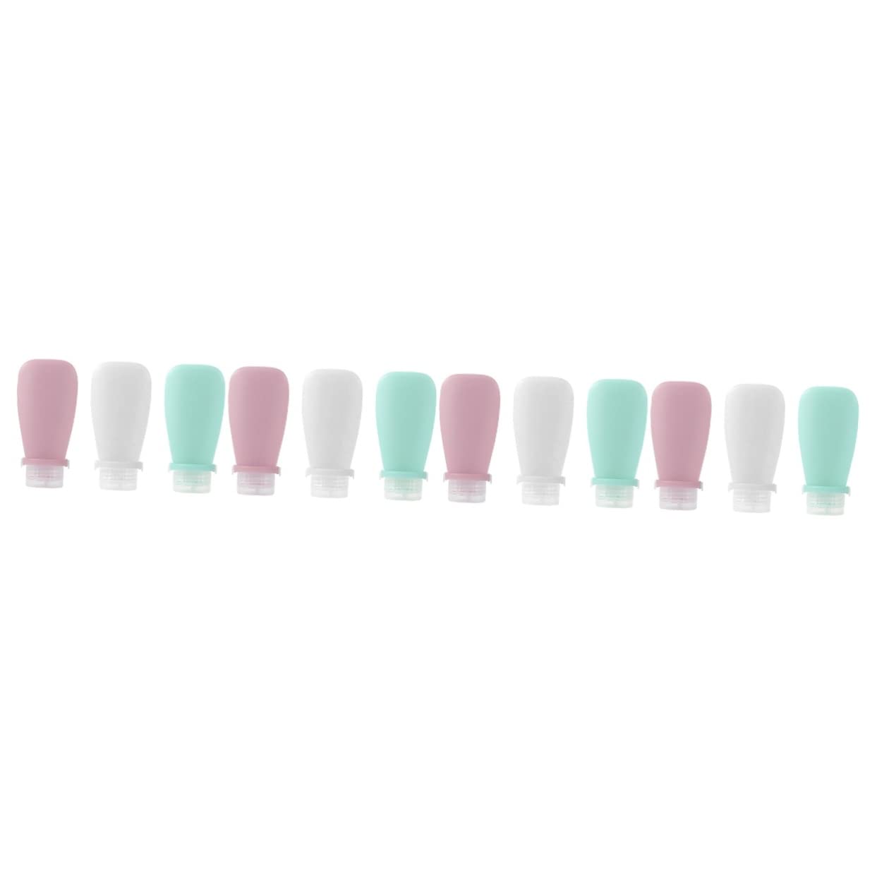 **Healeved 12-Pack Silicone Travel Bottles Set - Leak-Proof Refillable Squeeze Bottles for Shampoo, Lotion & Toiletries | Portable Mini Containers for Air Travel, Gym & Camping**