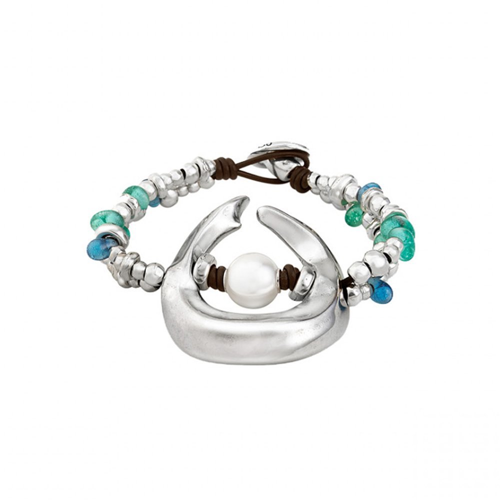 Uno de 50 Desert Oasis Silver Pearl Bracelet for Women - Handmade Boho Jewelry with Natural Pearls - Perfect for Weddings, Date Nights & Beach Vacations