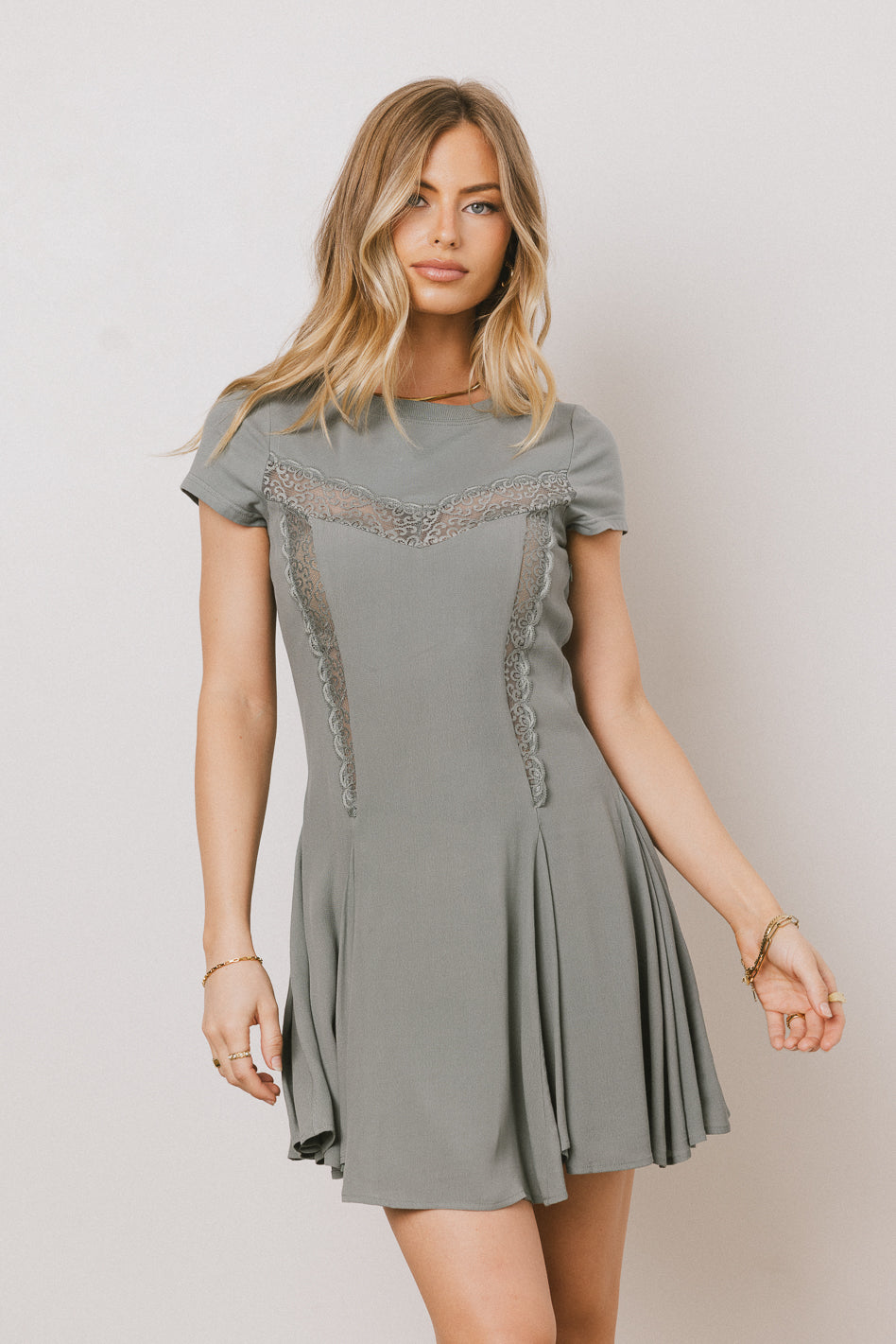 Erin Cap Sleeve Mini Dress in Sage Green - Flowy Summer Dress for Women, Perfect for Beach Vacations, Date Nights & Outdoor Parties