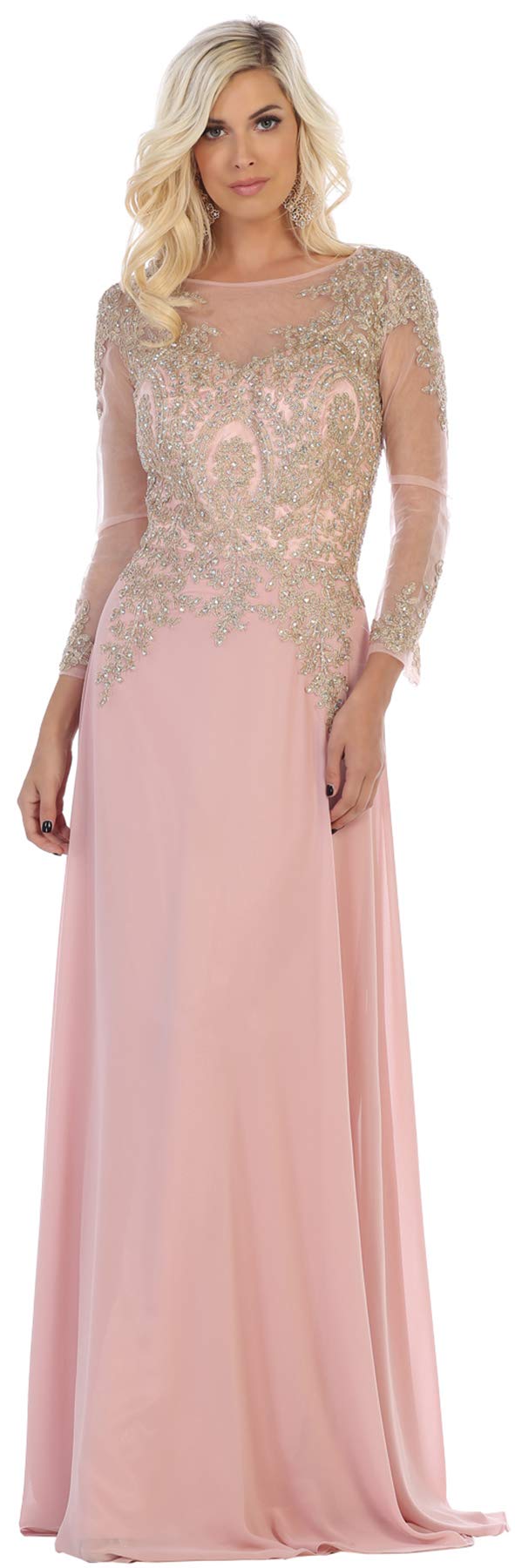 Elegant Long Sleeve Mother of The Bride Dress MQ1549 - Formal Wedding Guest Gown for Special Occasions & Ceremonies