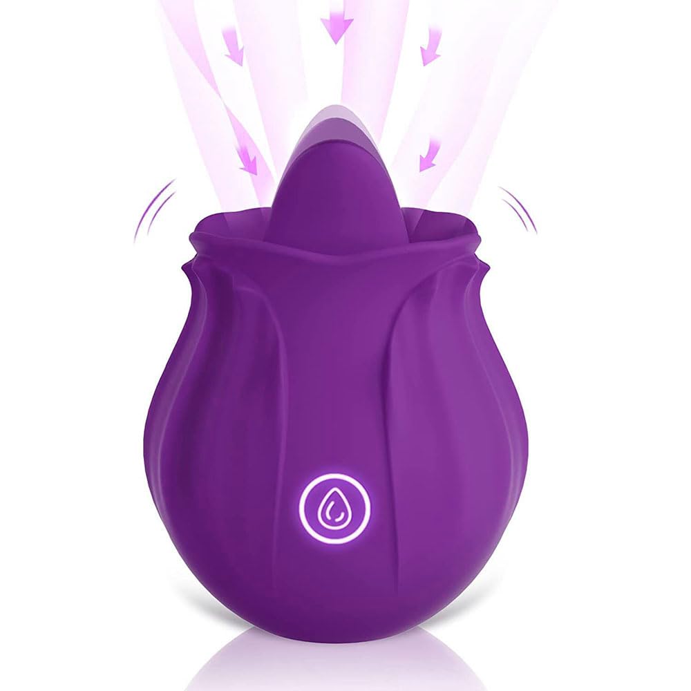 3 in 1 Rose Toy for Adults - Tongue Licking, Thrusting & Vibrating Pleasure Device with Easy Operation | Romantic Gift for Couples, Sensual Massage & Intimate Play