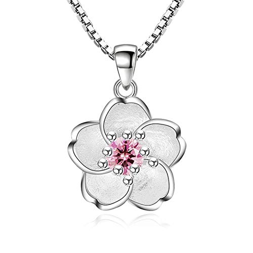Cherry Blossom Necklace with Crystal Pendant for Women - Perfect for Spring Outfits