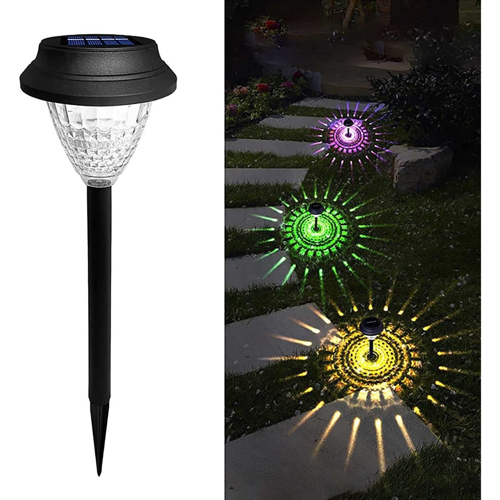 8 Pack Solar Lights Outdoor Waterproof - Solar Powered Garden Pathway Lights for Patio, Lawn, Yard, Courtyard & Landscape Decor | Perfect for Nighttime Safety & Ambiance