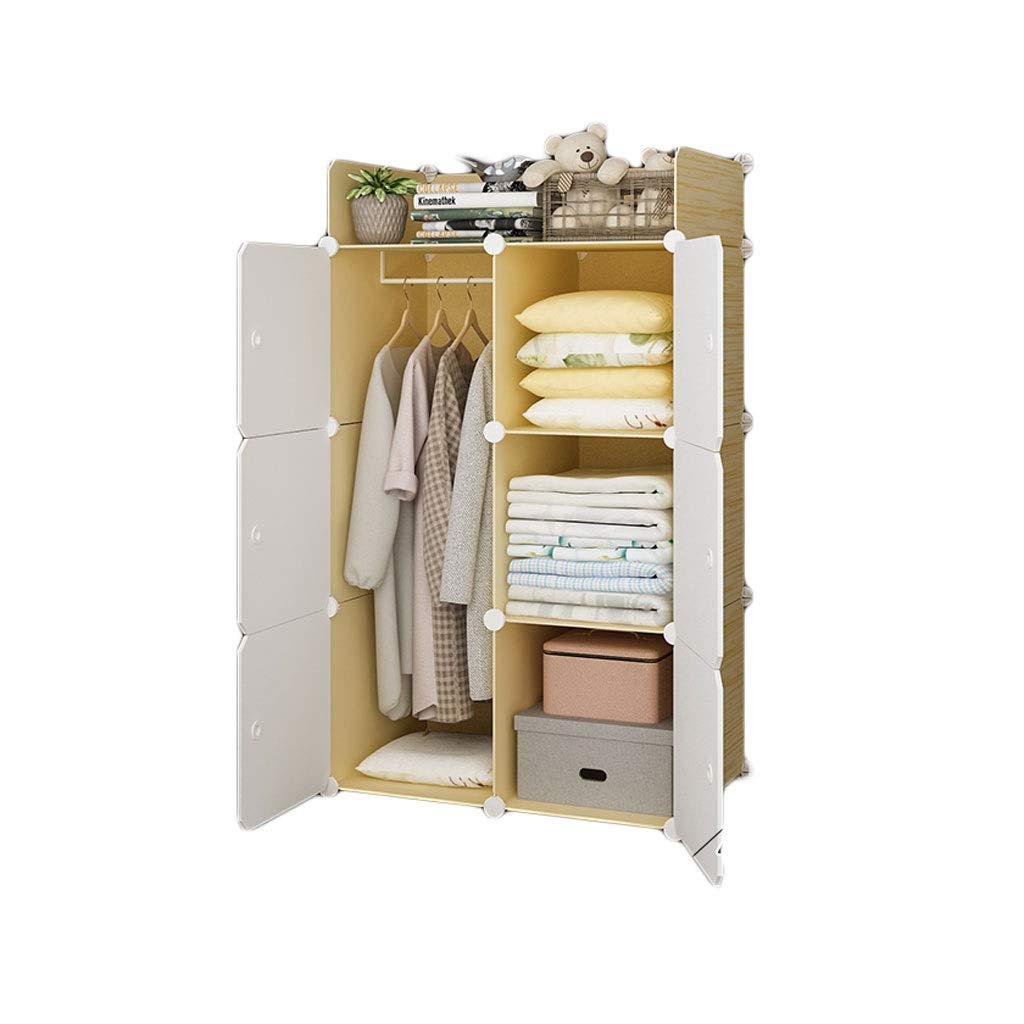 Portable Wardrobe Closet Organizer with 3 Storage Cubes & 1 Hanging Section - White Space-Saving Clothes Armoire for Bedroom, Dorm, Apartment - Perfect for Seasonal Clothing & Accessory Storage