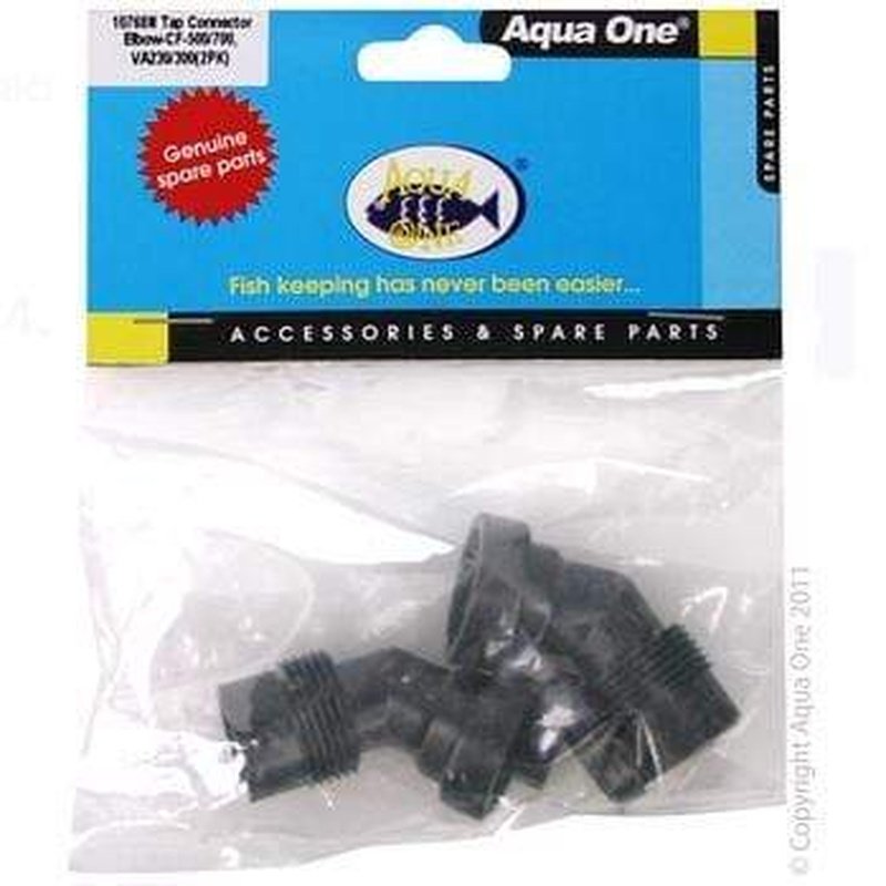 Aqua One Tap Connector Elbow 2 Pack - Compatible with Aquis 500 700 550 750 VA230 300 (Model 10768n) - Perfect for Aquarium Water Change & Filter System Maintenance