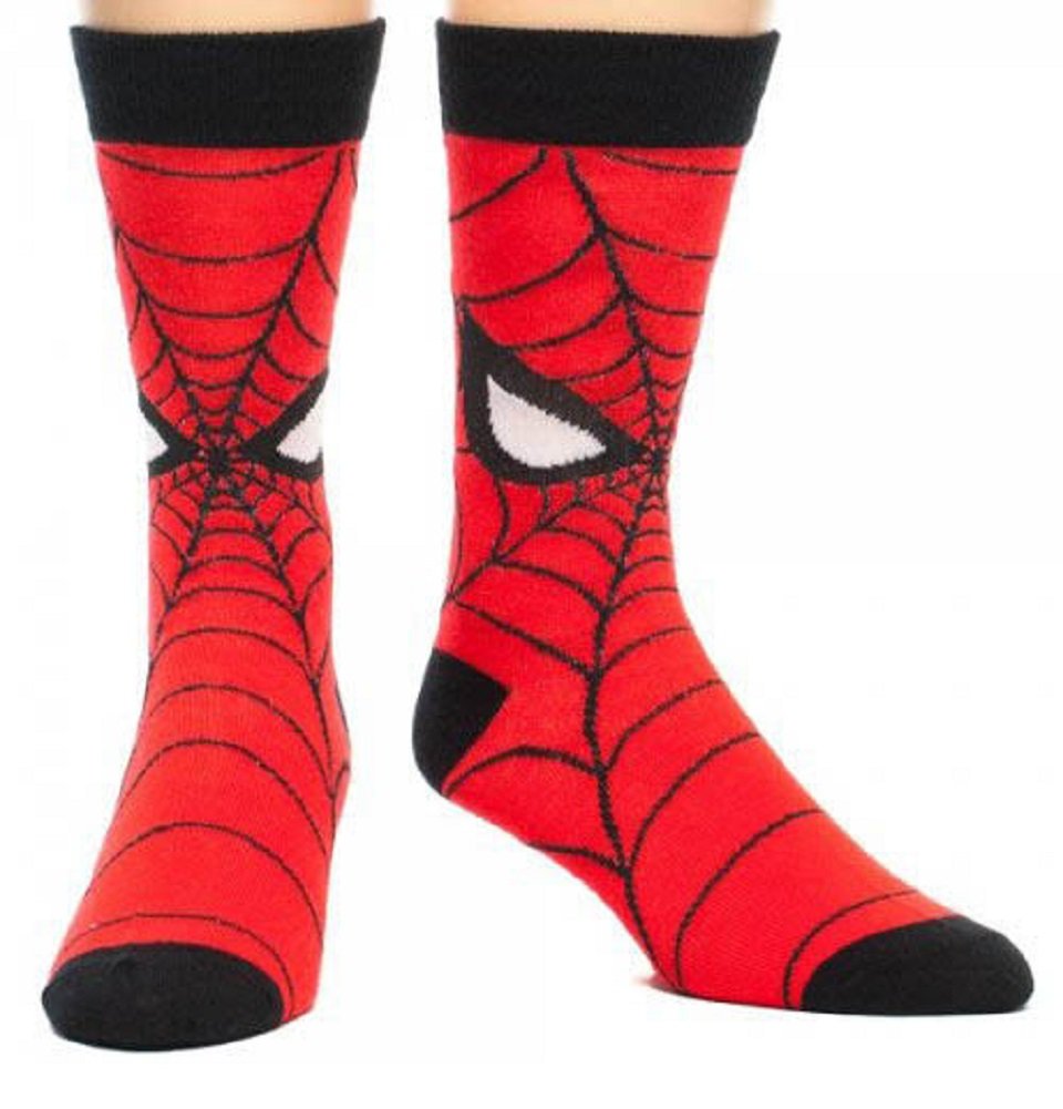 Spider-Man Crew Socks - Official Marvel Superhero Socks for Men & Women - Comfortable Cotton Ankle Socks for Cosplay, Gifts & Everyday Wear
