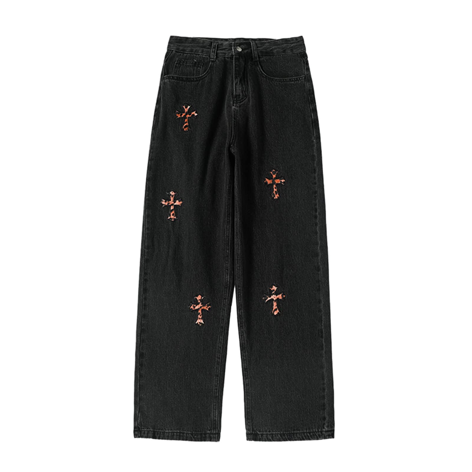 Men's Hip Hop Joggers - Stylish Cross Printed Streetwear Pants, Plus Size Loose Fit Wide Leg Trousers for Casual Wear & Urban Fashion