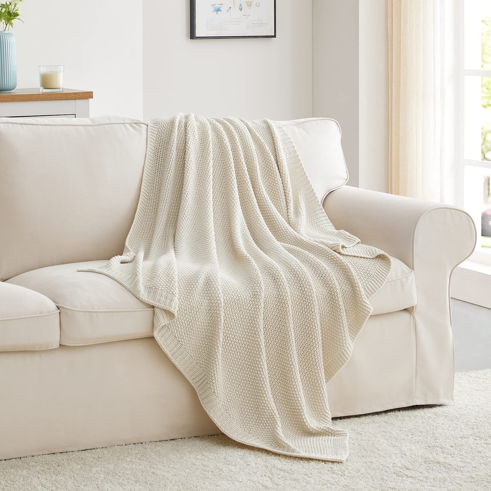 BOURINA Chunky Knit Acrylic Throw Blanket 50