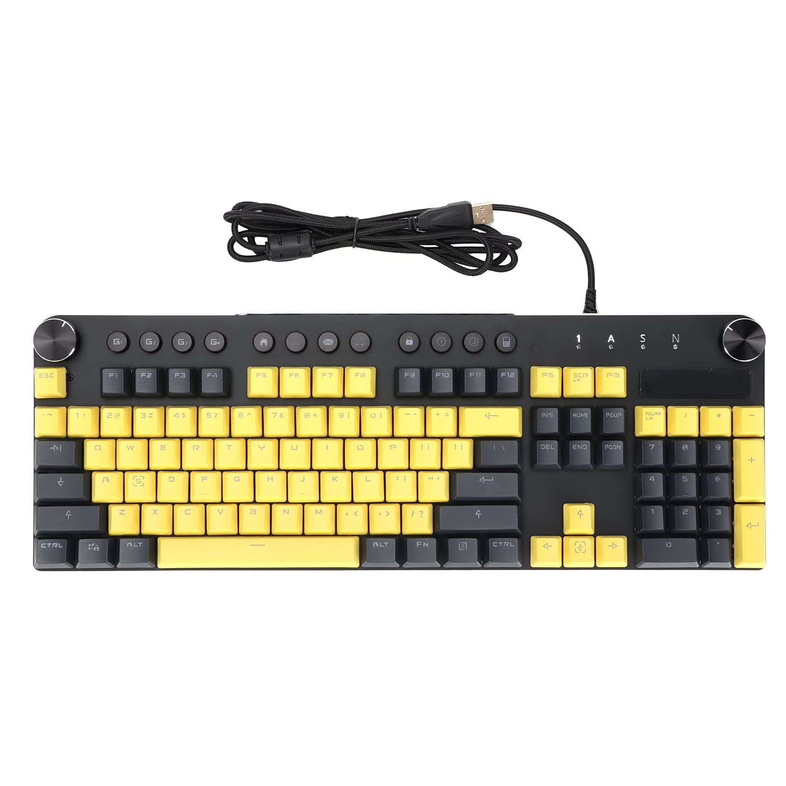 Magic-Refiner 104-Key Mechanical Gaming Keyboard with Green Switches, N-Key Rollover, Suspension Wired Design & Invisible Stand - Plug & Play for Windows PC - Perfect for Esports, Typing & Office Work