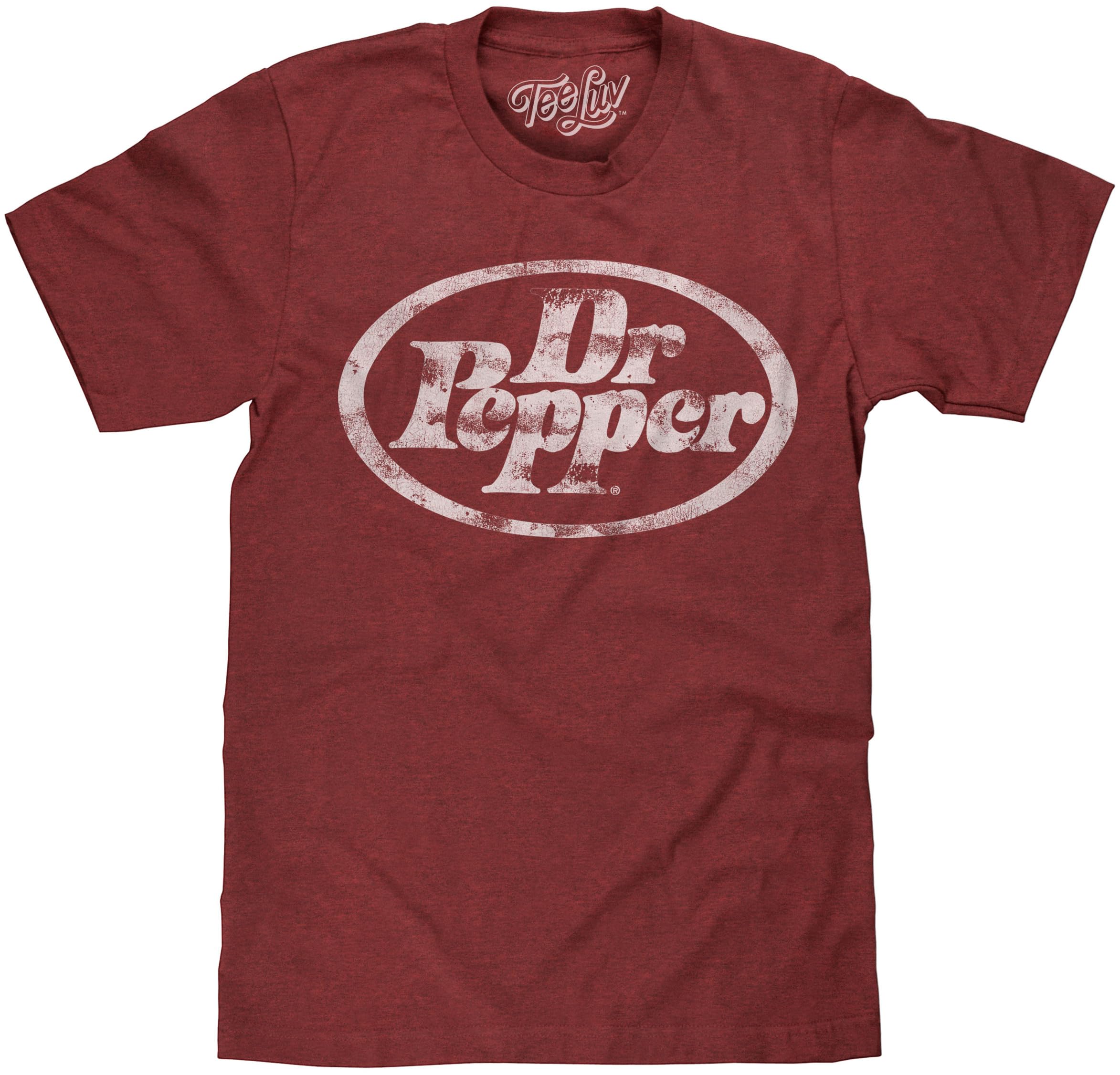 Tee Luv Men's Vintage Dr Pepper Soda Graphic T-Shirt - Soft Cotton Casual Tee for Everyday Wear, Retro Soda Pop Fan Gift