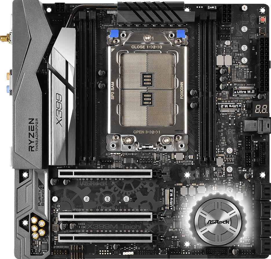 ASRock X399M TAICHI Micro ATX Motherboard for AMD Ryzen Threadripper - High Performance Gaming & Workstation PC Builds - Perfect for Streaming, Video Editing & 3D Rendering
