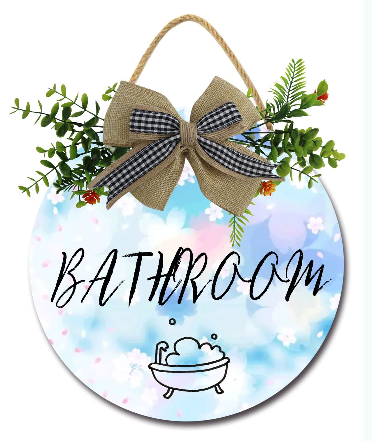 Rustic Wooden Bathroom Wall Art - Lovely Farmhouse Decor Sign with Shelf for Country Style Bathroom | Perfect for Bathroom, Powder Room, or Farmhouse Decor