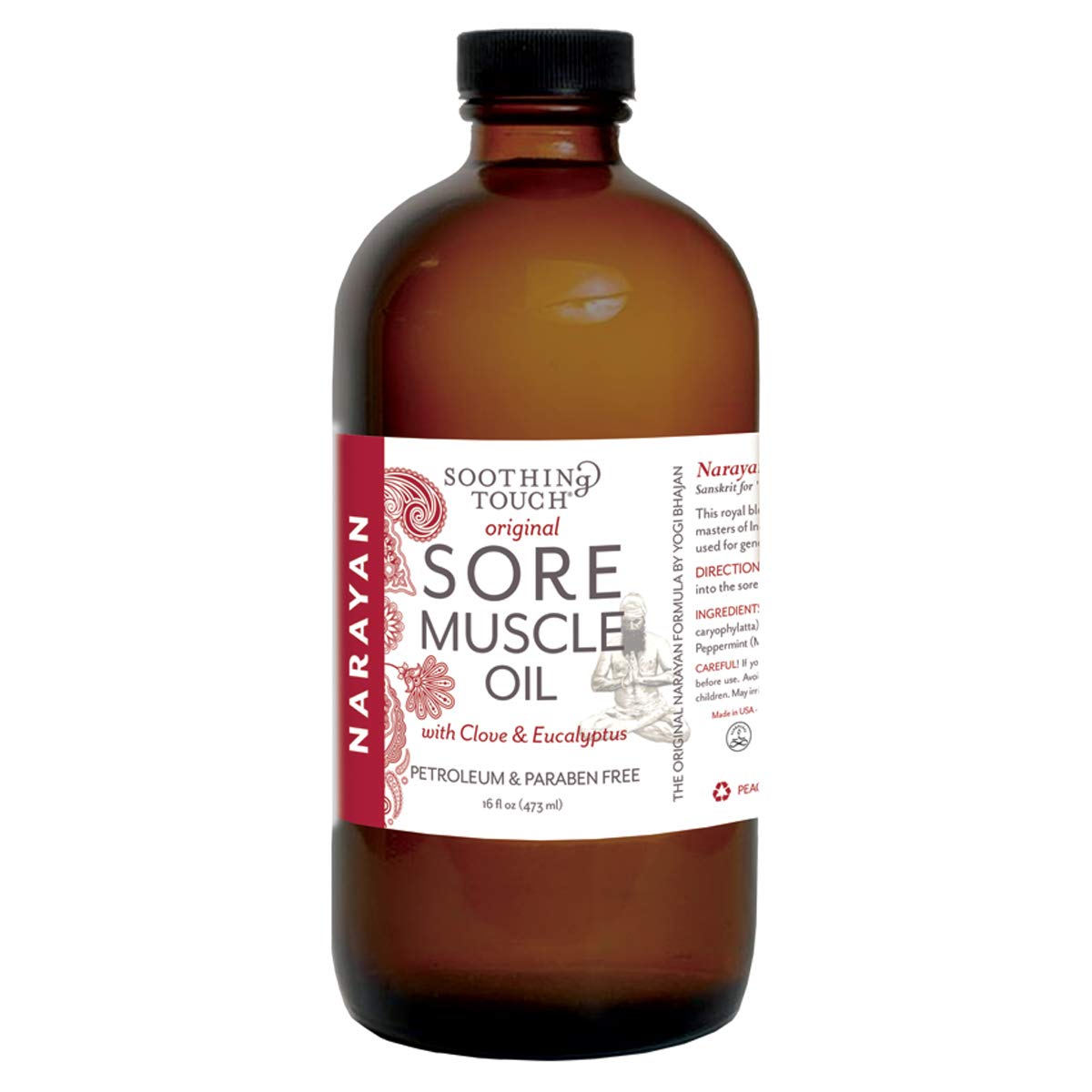 Narayan Oil by Soothing Touch - 16 Ounce Ayurvedic Massage Oil for Relaxation & Stress Relief | Perfect for Aromatherapy, Yoga & Holistic Wellness