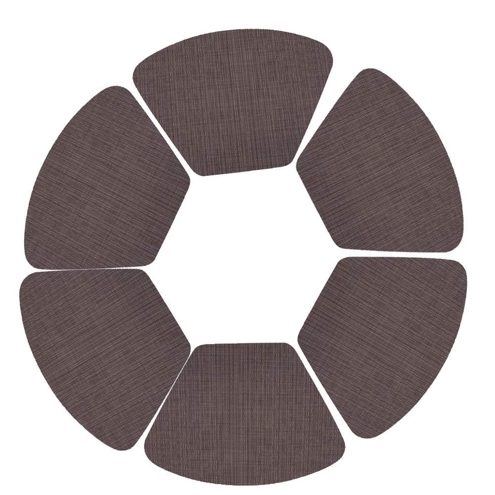6-Piece Round PVC Non-Slip Heat Resistant Vinyl Woven Placemats Set - Wedge Design Table Mats for Kitchen, Dining Room & Home Decor (Perfect for Family Dinners, Parties & Everyday Use)
