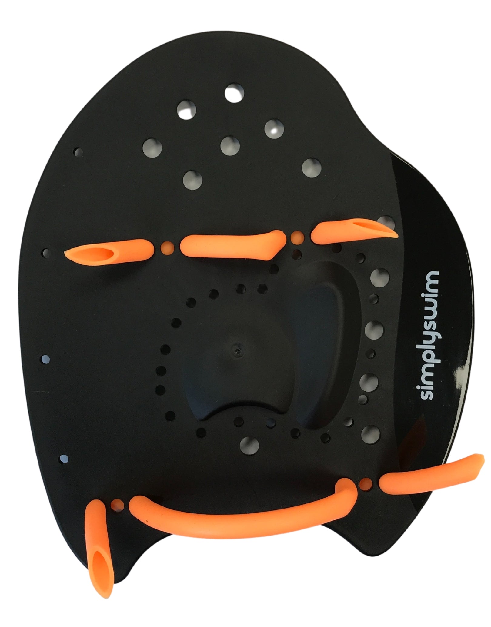 Premium Hand Paddle for Swimming Training - Black/Orange - Ideal for Swim Workouts, Pool Exercises & Water Sports
