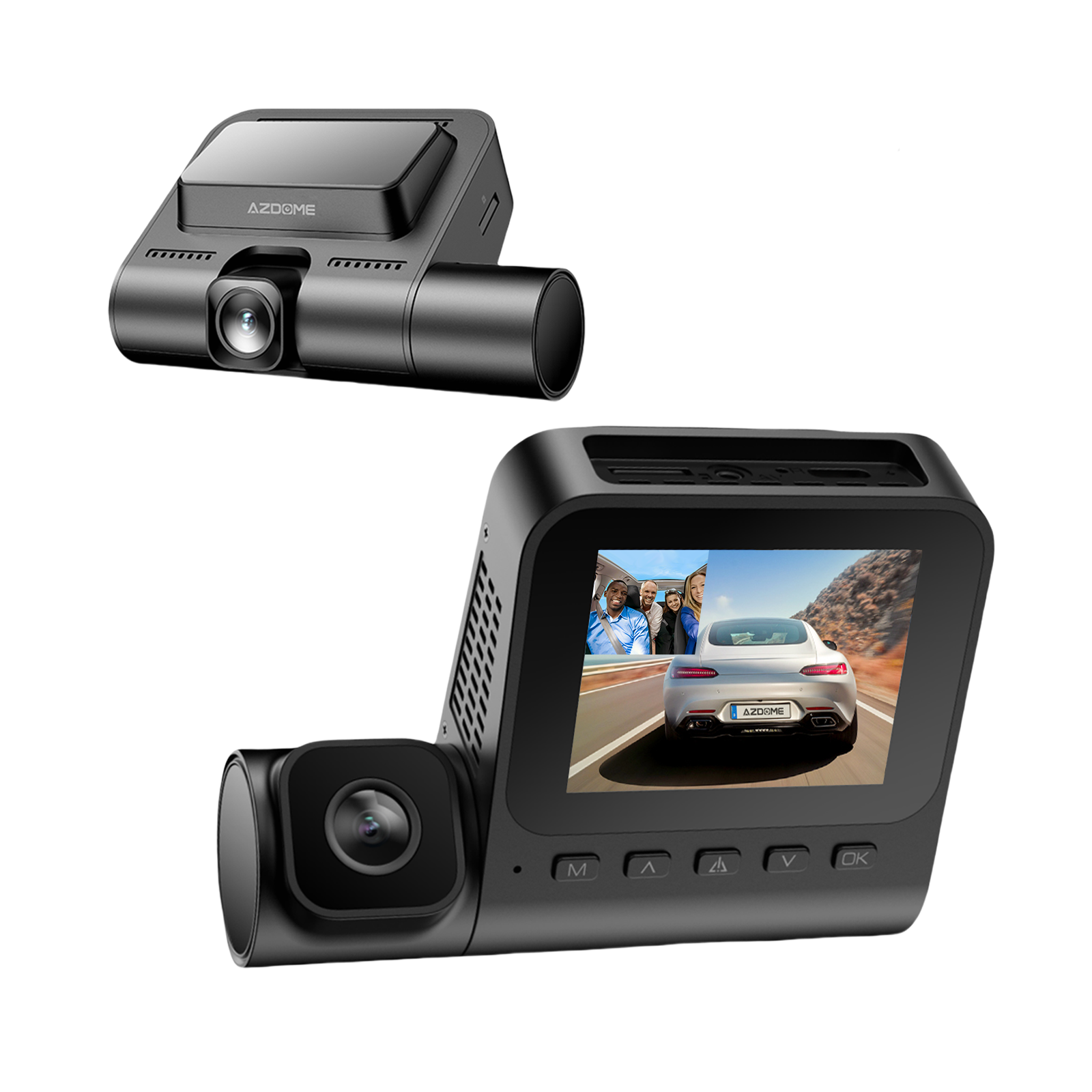 AZDOME V600 Dual Dash Cam Front and Rear - 1080P FHD Dashboard Camera with 2.4