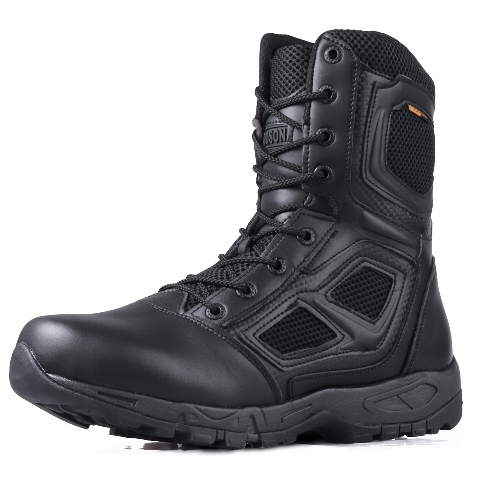 LUDEY Men's Military Tactical Boots - Lightweight YKK Zipper Work Boots, Breathable Desert Hiking Boots for Security & Comfort | Perfect for Outdoor Adventures, Construction Work & Daily Wear