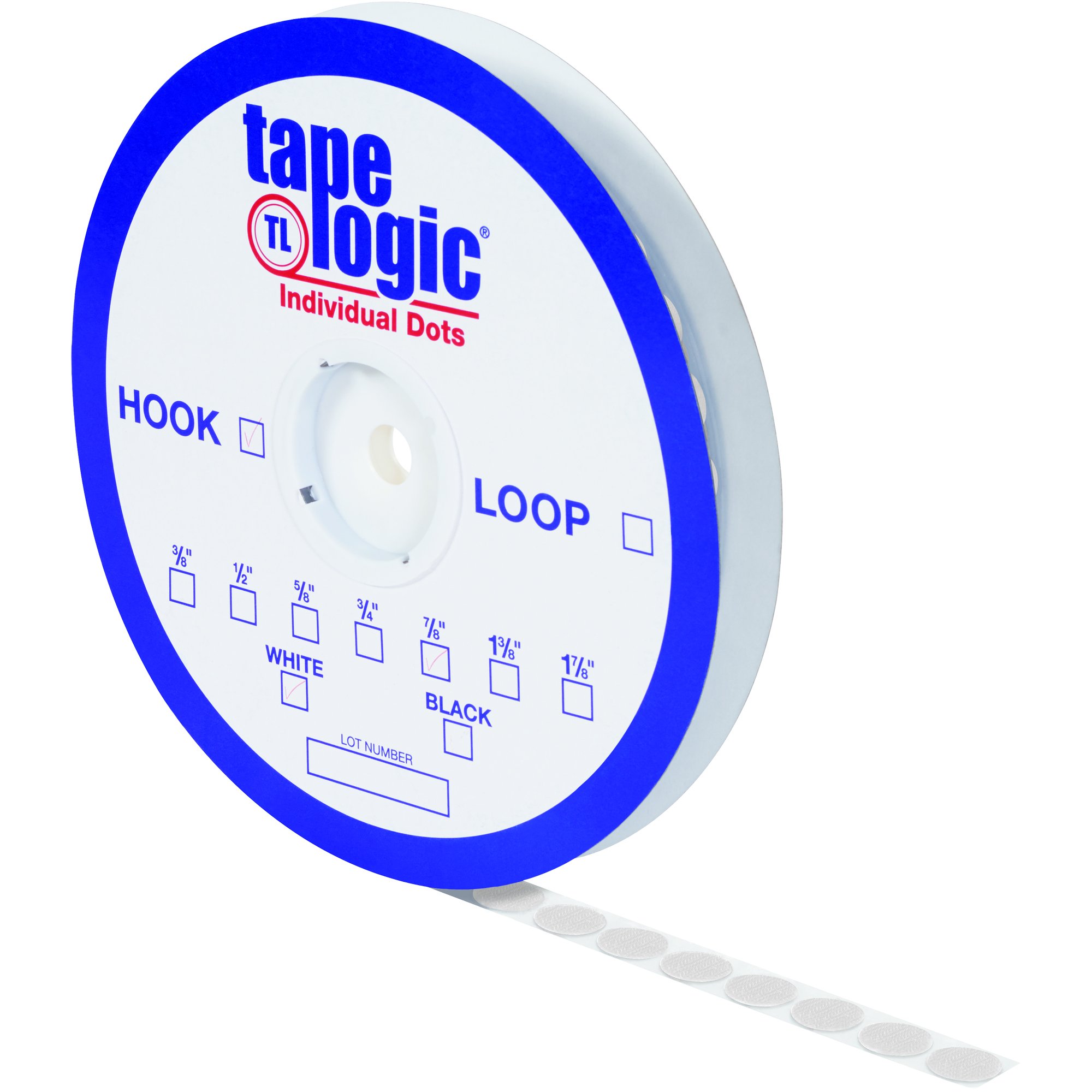 Aviditi Tape Logic Sticky Back Dots 1-7/8 Inch Diameter White Hook & Loop Fasteners - 1 Roll for Classroom, Home & Office Organization - Perfect for Bulletin Boards, Crafts & DIY Projects