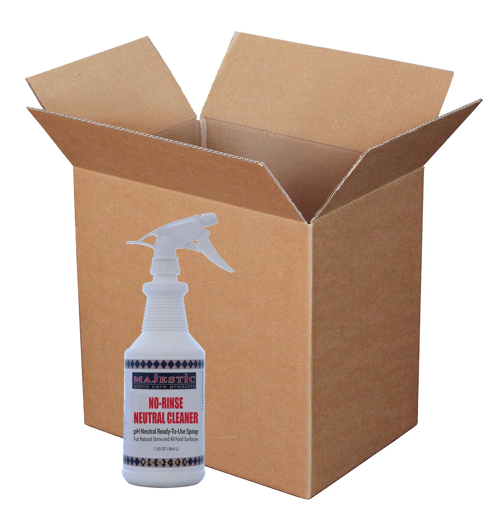 Majestic Stone Care Neutral Cleaner - Ready-to-Use Spray for Granite, Marble & Natural Stone (Case of 12 Quart Bottles) | Perfect for Kitchen Countertops, Bathroom Tiles & Outdoor Stone Surfaces