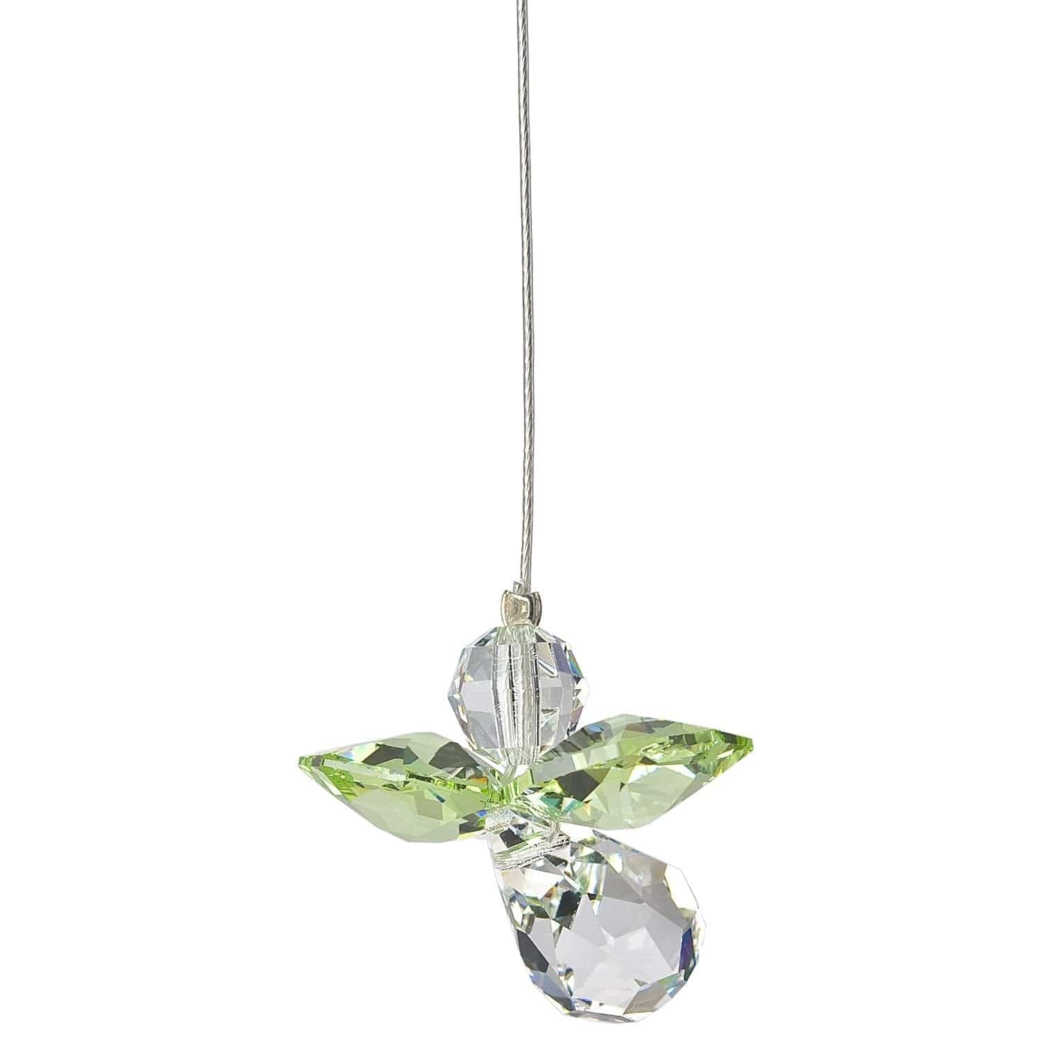 August Birthstone Peridot Crystal Guardian Angel Pendant Necklace - Elegant Jewelry Gift for Women - Perfect for Birthday, Anniversary & Spiritual Protection