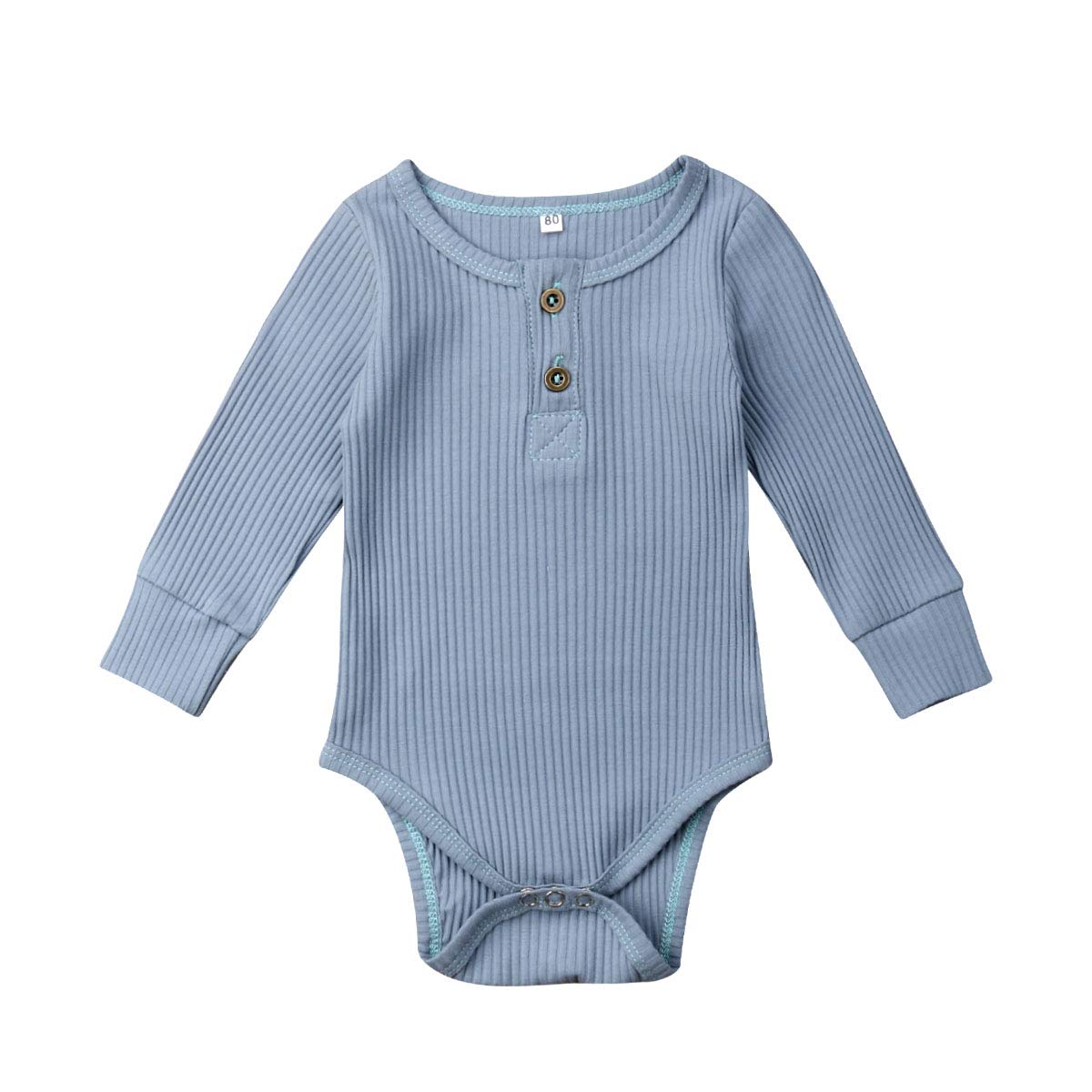 Seyurigaoka Unisex Baby Bodysuit - Soft Rib Stitch Long Sleeve Romper for Newborns (0-24 Months) | Perfect for Infant Boys & Girls | Ideal for Daily Wear, Family Photos & Special Occasions