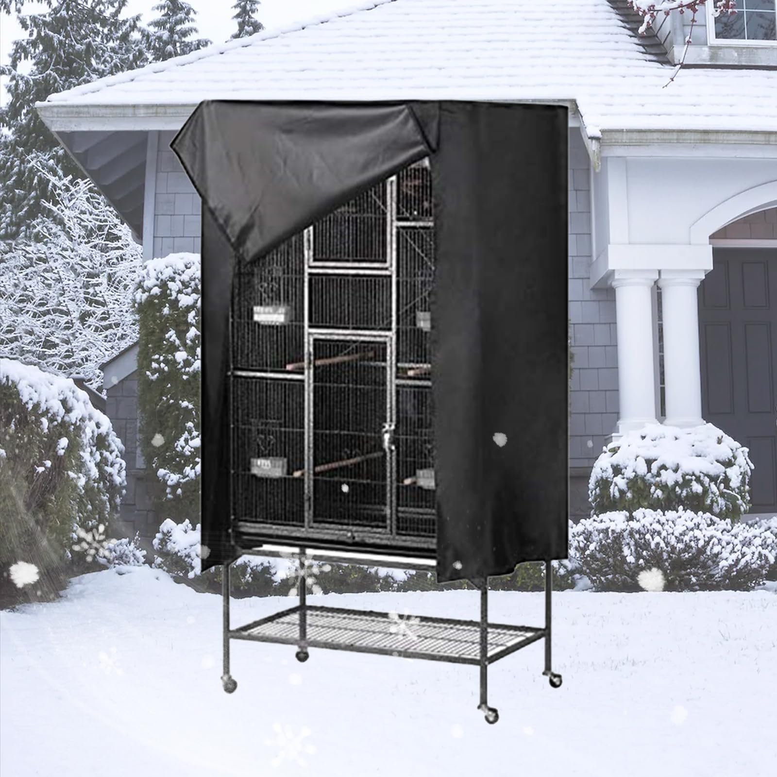 **Universal Large Bird Cage Cover - Windproof & Waterproof Parrot Cage Protector for Night Use, Bird Rescue, and Outdoor Shelter - Perfect for Aviaries, Pet Stores, and Home Bird Care**