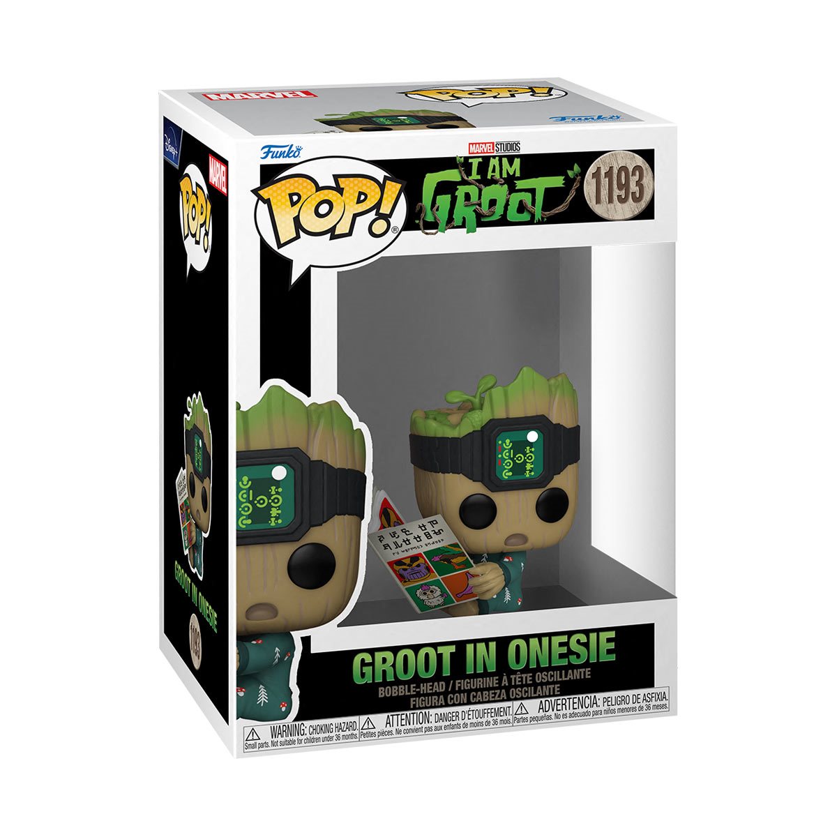 Funko Pop! Marvel I Am Groot in Onesie Vinyl Figure #1193 - Perfect for Marvel Collectors, Home Decor & Gift Giving