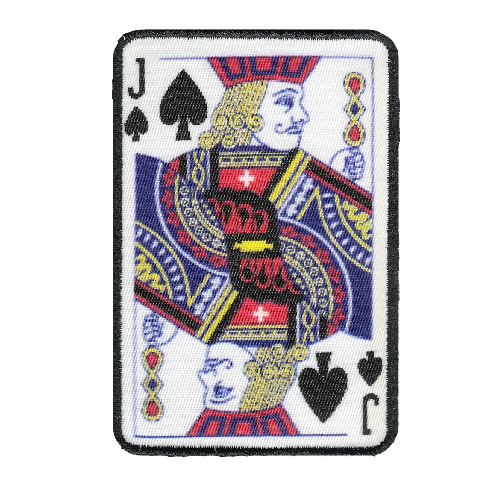 Jack of Spades Playing Cards - Embroidered Iron On Patches for DIY, Clothing & Accessories - Perfect for Customizing Jackets, Hats & Bags