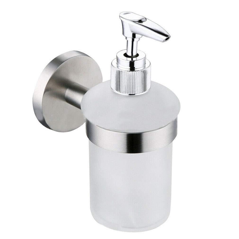 DXDUI 304 Stainless Steel Wall Mounted Liquid Soap Dispenser - Leak Proof Pump for Shampoo, Dish Soap & Hand Wash (12Oz) - Brushed Nickel Finish for Kitchen & Bathroom - Perfect for Countertop & Under Cabinet Use