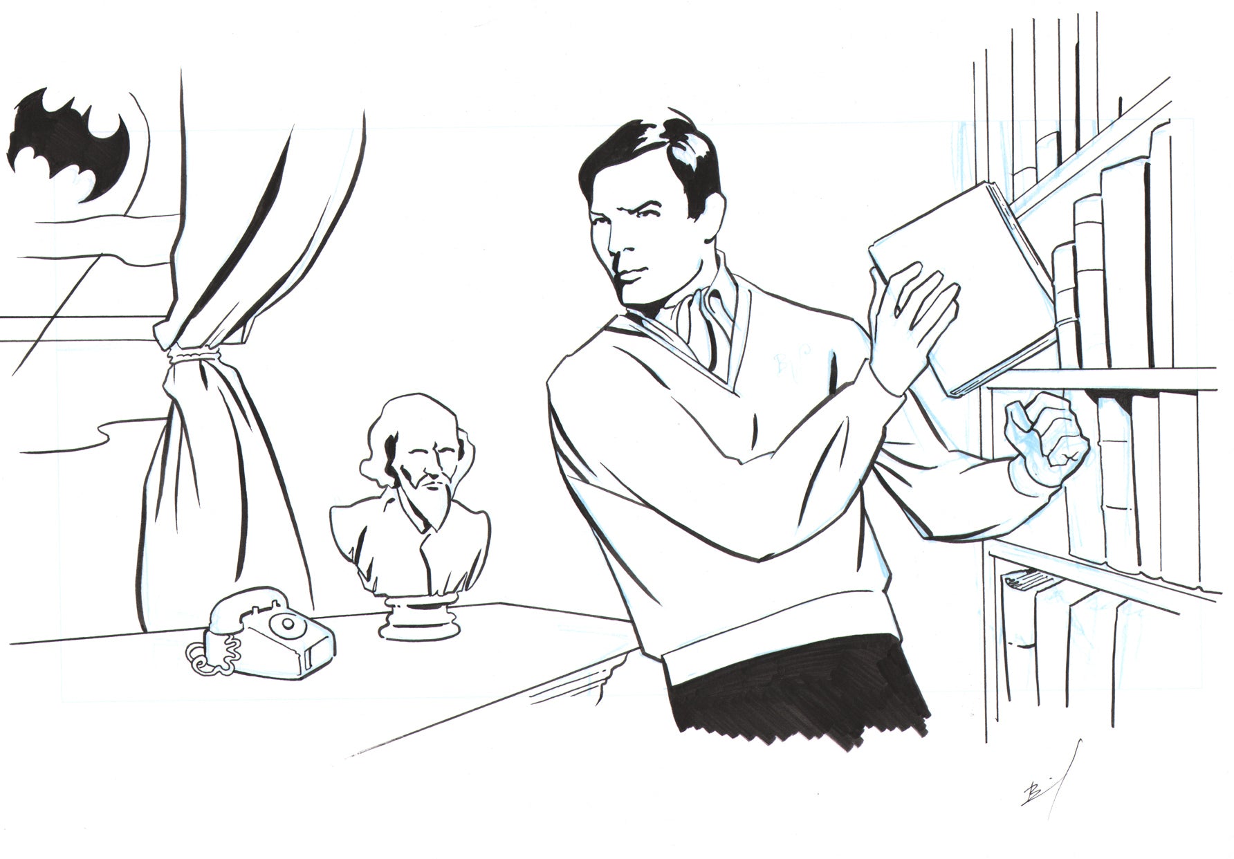 Bruce Wayne Millionaire Playboy Sketch - Premium Gotham City Art Print for Home & Office Decor