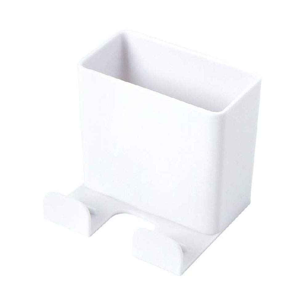 1PC White Wall Mounted Phone Holder - Multifunctional Smartphone & Tablet Charging Rack with Remote Control Storage | Perfect for Bedroom, Kitchen & Office Organization