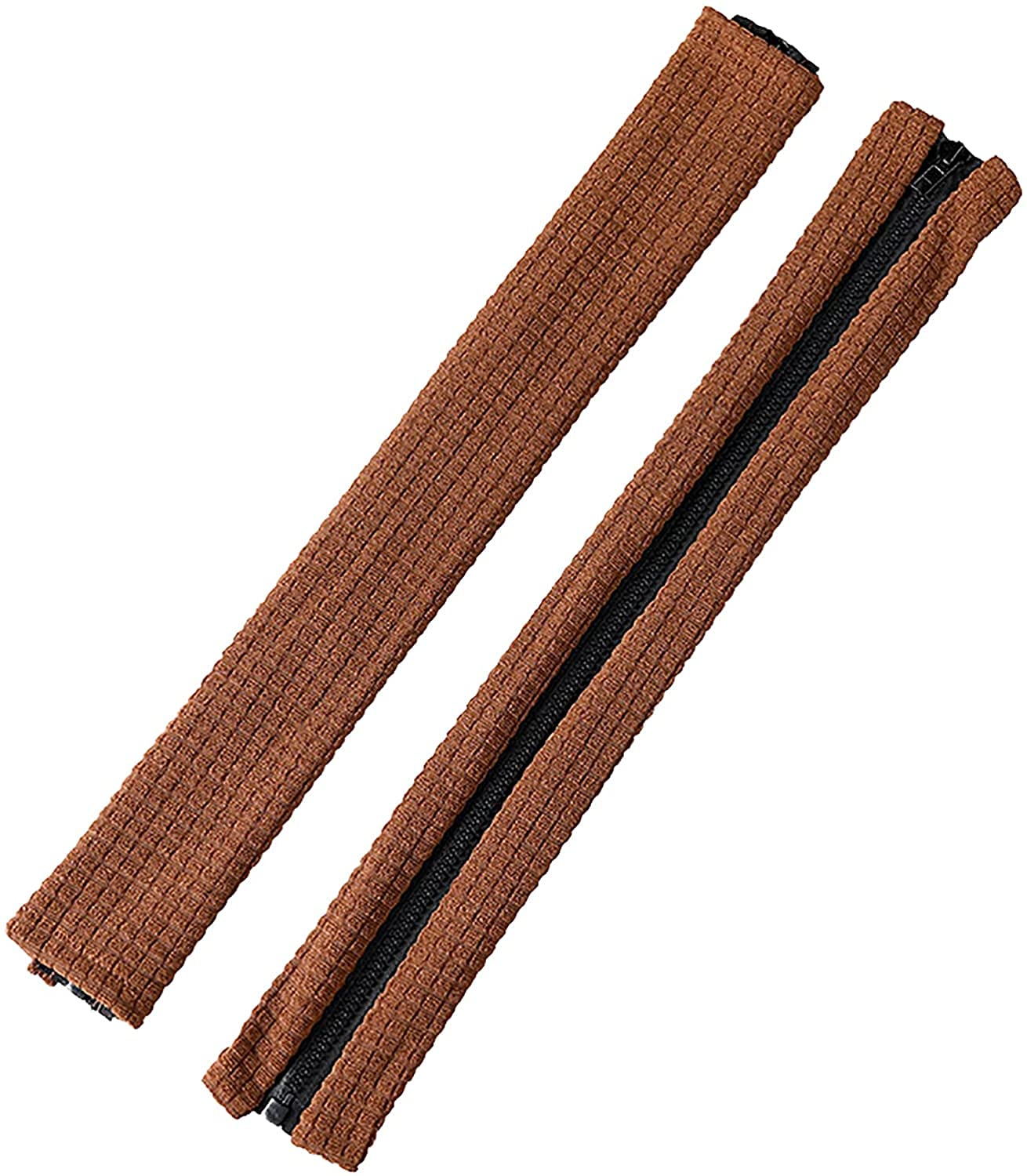 Soft Armrest Covers for Office Chairs - Brown PU Leather Computer Chair Arm Rest Pads with Zipper | Ergonomic Support for Desk, Gaming & Home Office Use