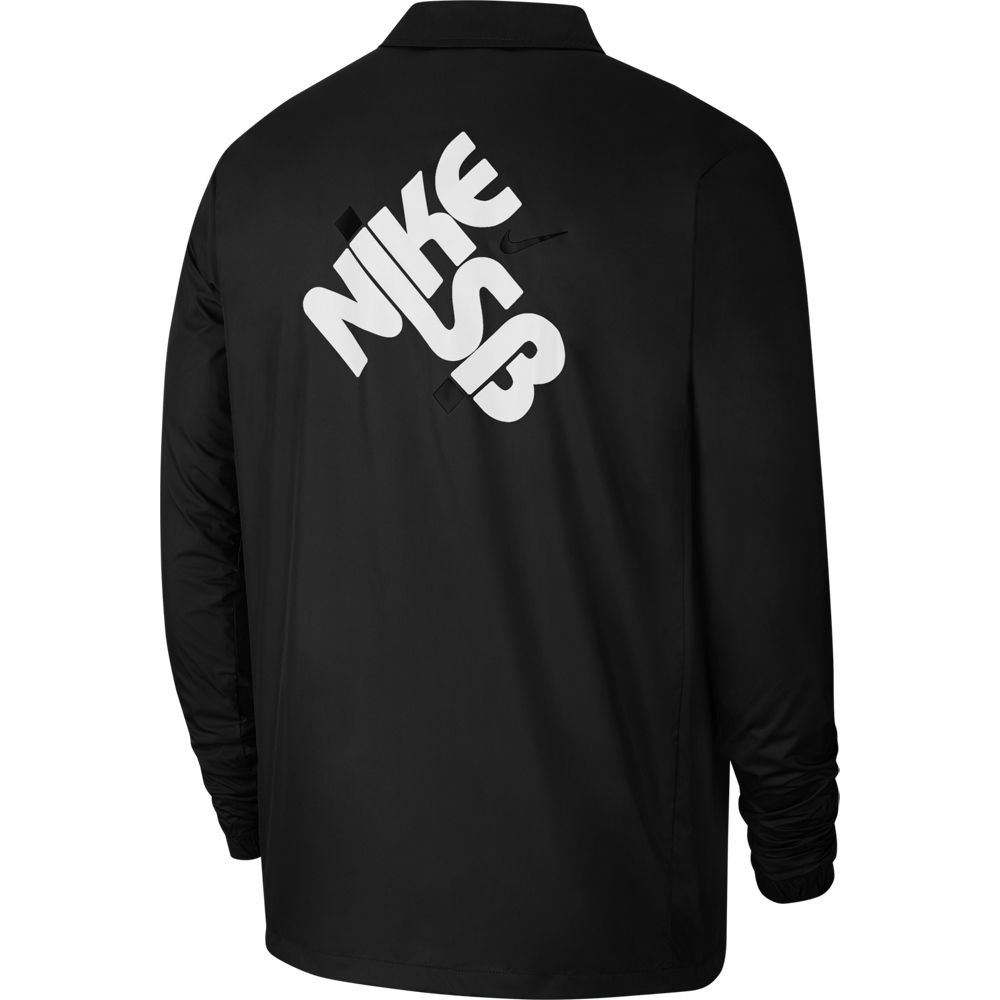 Nike SB Men's Skate Jacket - Black & White | Lightweight Water-Resistant Windbreaker for Skateboarding & Streetwear Fashion