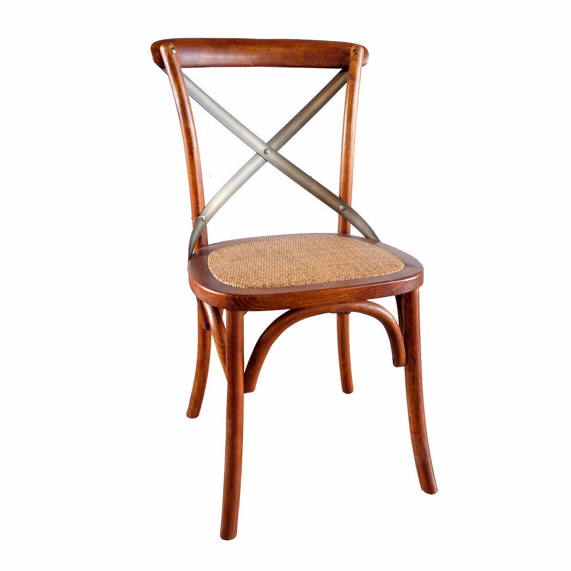 Stylish Brown Cross Back Dining Chair - Comfortable Wooden Kitchen & Dining Room Seating for Home & Restaurant Use