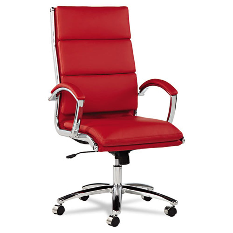 Neratoli High Back Ergonomic Office Chair with Slim Profile - Chrome Finish for Home & Office Workspace, Gaming, and Study Comfort