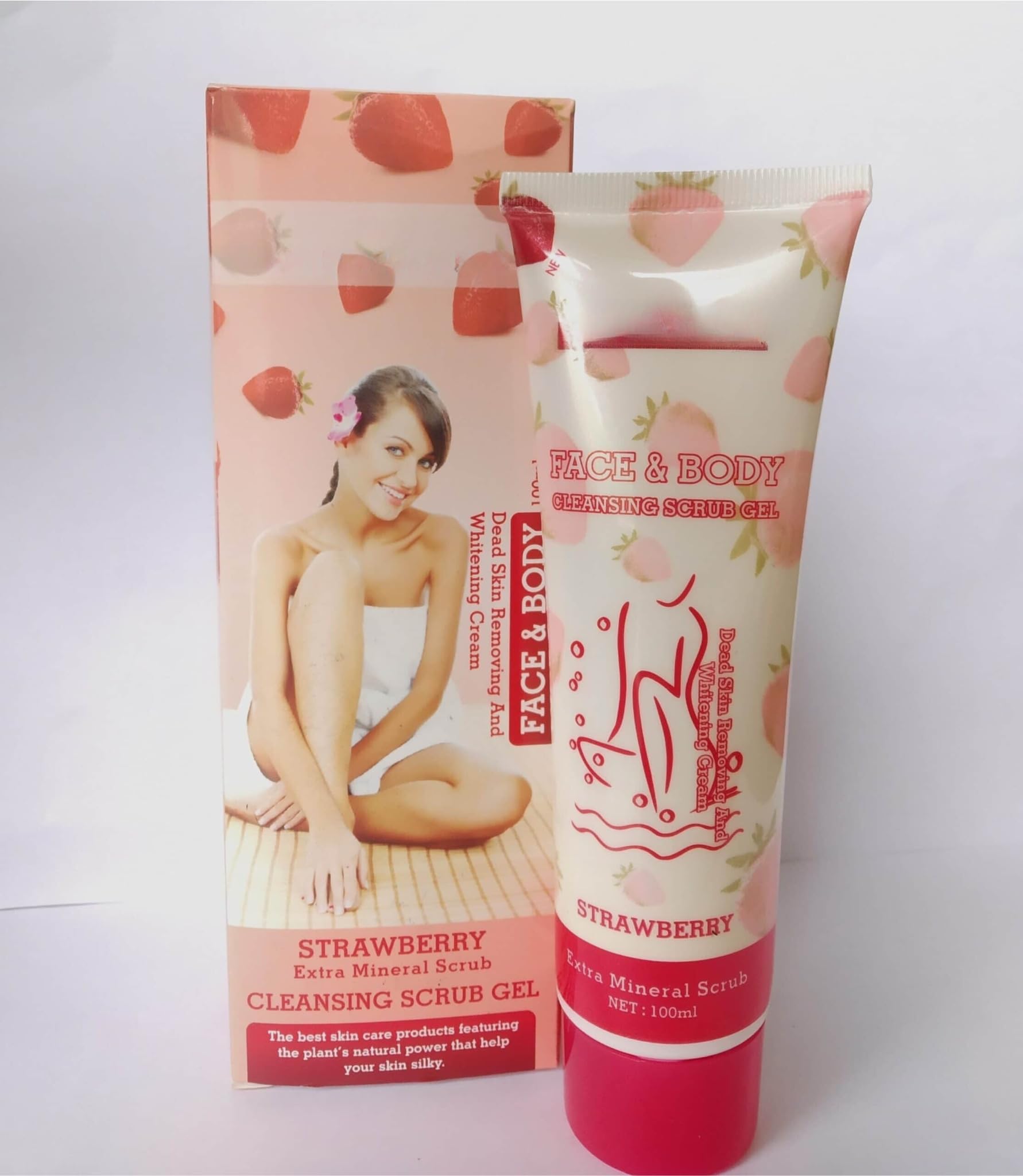 KNYUC MART Strawberry Papaya Lemon Blueberry Face & Body Scrub Gel - Exfoliating Dead Skin Cleanser for Smooth Soft Skin - Perfect for Daily Skincare & Spa Treatment (Random Flavor)