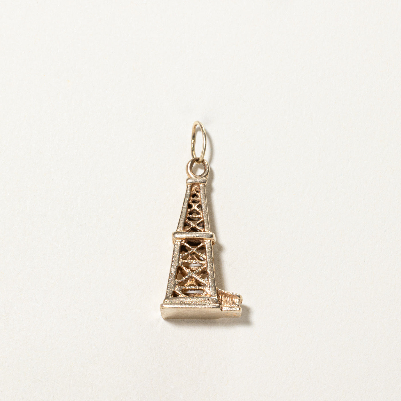 10K Yellow Gold Oil Rig Charm Pendant - Dainty & Elegant Jewelry for Necklace Layering - Perfect for Everyday Wear, Gifts & Special Occasions