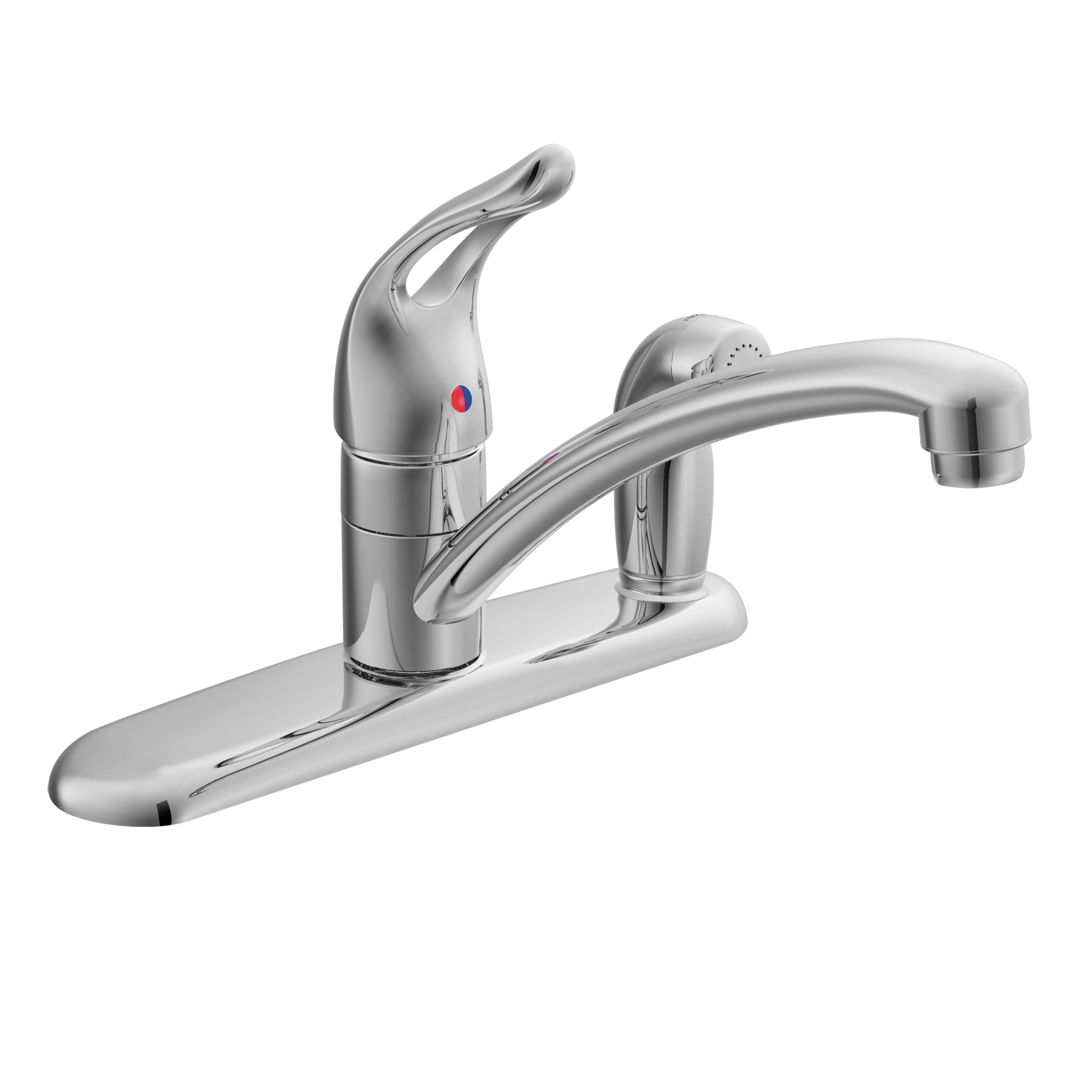 Chateau Chrome Single Handle Low Arc Kitchen Faucet - Modern Pull-Down Sprayer for Easy Dishwashing & Food Prep