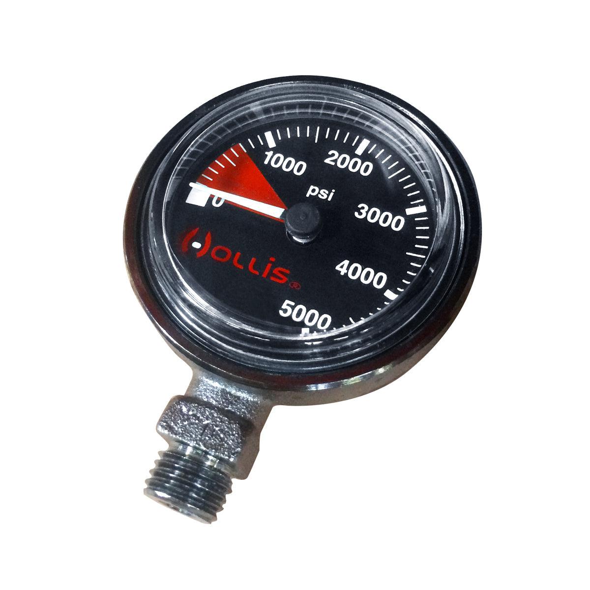 Hollis Low Profile Pressure Gauge Module - All Metal Construction (No Boot) - Perfect for Hydraulic Systems, Industrial Machinery & Automotive Applications