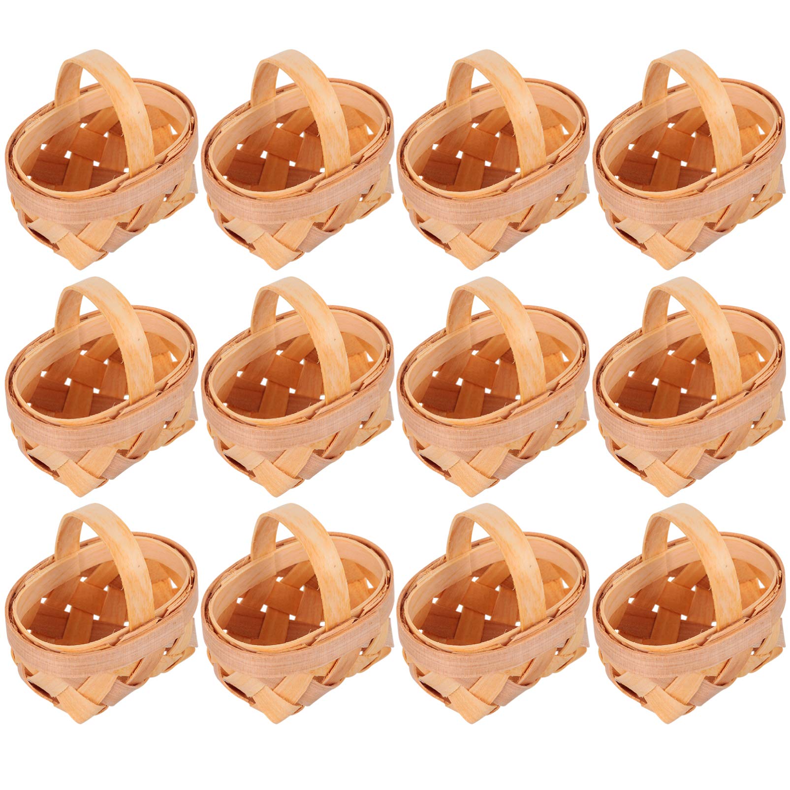 DOITOOL 12-Piece Mini Wicker Baskets Set - Small Storage Containers for Fruits, Vegetables, Picnic, Dollhouse Decor - Perfect for Kitchen, Party, Home Organization & Miniature Displays