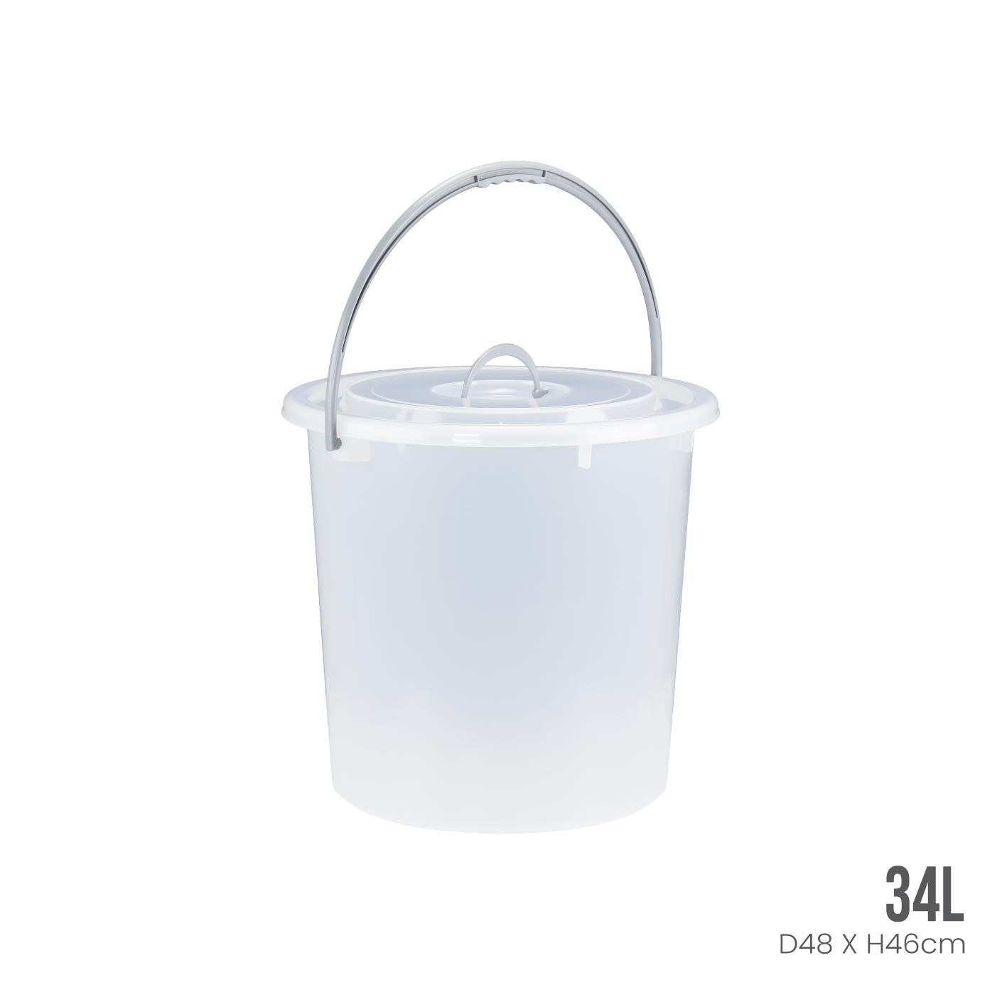 12 Gallon Pail with Cover - Heavy-Duty Plastic Bucket with Lid for Storage, Construction, and Industrial Use (Model 9009WC)