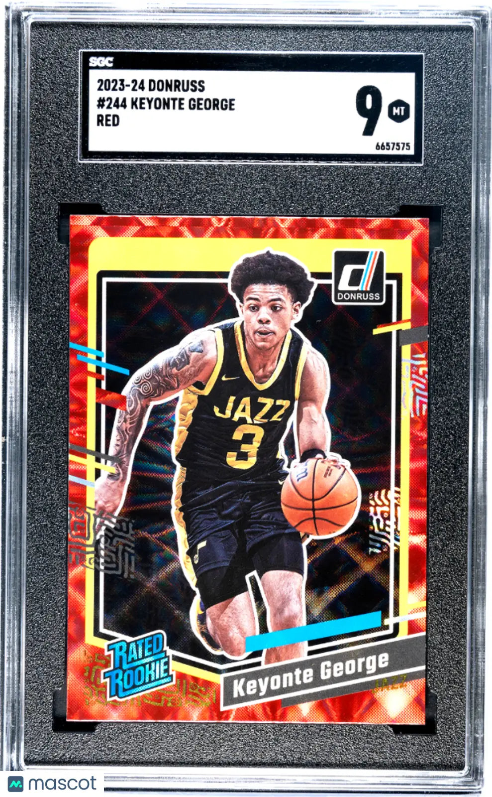 2023 Donruss Basketball Rated Rookie Keyonte George Red SGC 9 Mint Card - Perfect for NBA Collectors, Sports Memorabilia Enthusiasts & Investment - Great for Display, Trading or Gifting