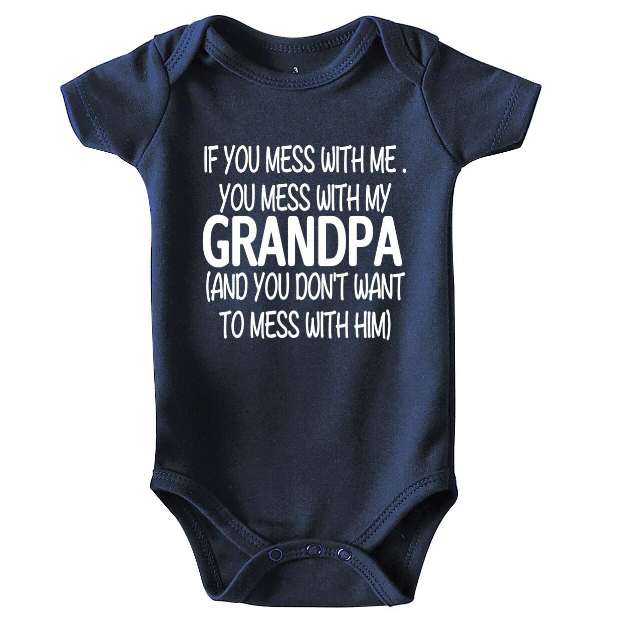 Funny Baby Bodysuits for Boys & Girls - Mess with Grandpa Unisex Onesies | Cute Outfits for Playtime, Family Photos & Special Occasions