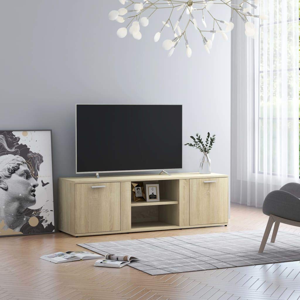 vidaXL TV Stand with 2 Doors & 2 Open Shelves - 47.2