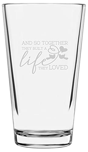 Wedding Quote Pint Glass 16oz - Personalized Couples Gift for Anniversaries